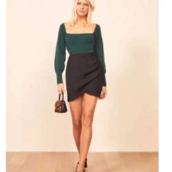 Reformation Black Mini Skirt- Jemma Skirt - Picture 1 of 2